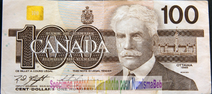 100 Dollars 1988 Canada