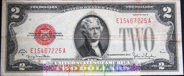 2 Dollars Rouge USA 2 Dollars Rouge USA
