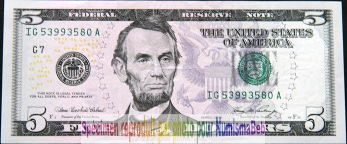 5 Dollar 2006 USA 100 Francs belgique