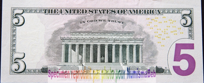 5 Dollar 2006 USA 100 Francs Belgique
